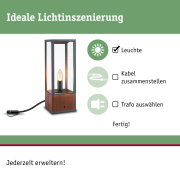 Plug & Shine Pollerleuchte Venea 40cm IP44 Holz inkl. Leuchtmittel