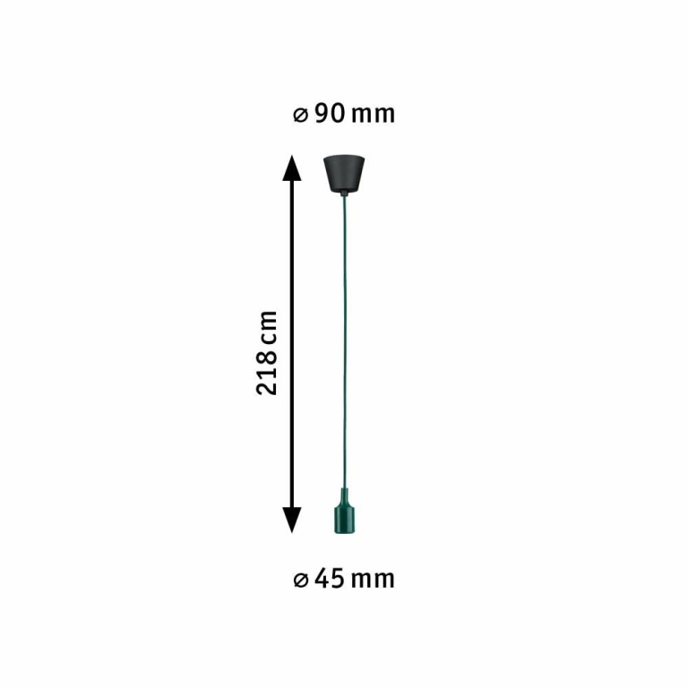 Paulmann Neordic Pendelleuchte Ketil  E27   max. 60W Grün#Schwarz dimmbar Silikon#Kunststoff