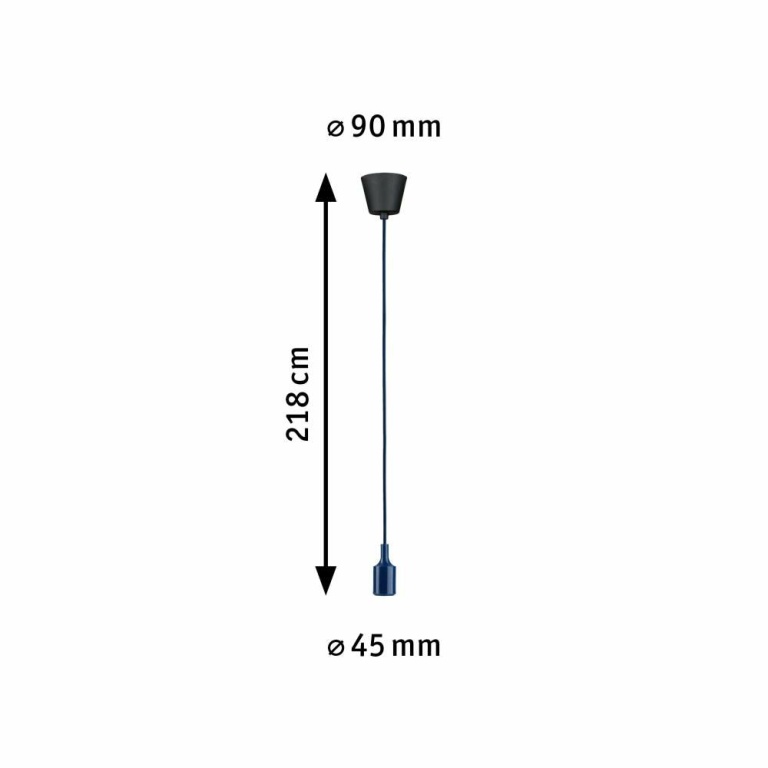 Paulmann Neordic Pendelleuchte Ketil  E27   max. 60W Nachtblau#Schwarz dimmbar Silikon#Kunststoff