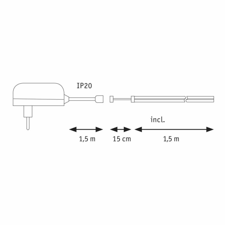 Paulmann SimpLED LED Strip Full-Line COB Basisset 1,5m   7W 750lm 384LEDs/m 3000K 12VA