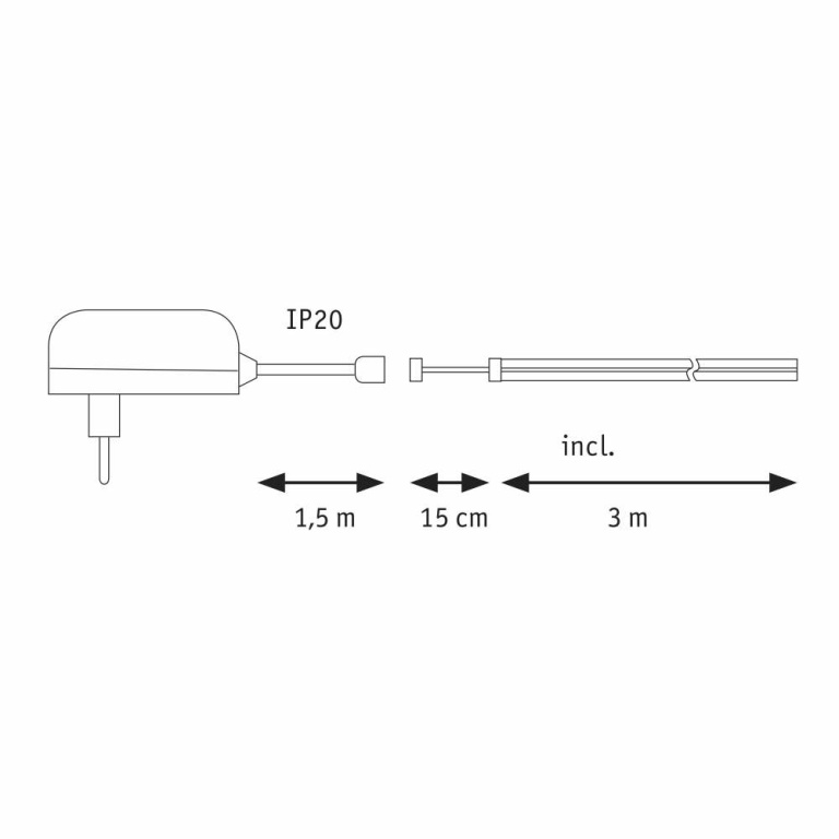 Paulmann SimpLED LED Strip Full-Line COB Basisset 3m   11W 1500lm 384LEDs/m 3000K 12VA