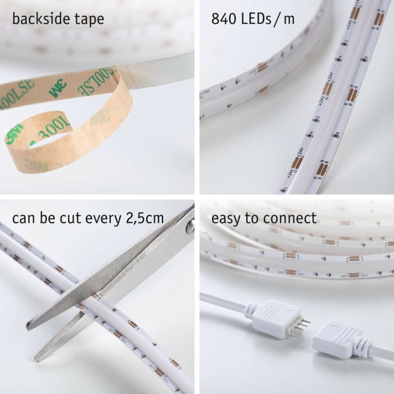 Paulmann SimpLED LED Strip Full-Line COB Basisset 1,5m   12W 495lm 840LEDs/m RGB 24VA