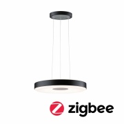 LED Pendelleuchte Puric Pane Smart Home ZigBee 2700K 1200lm 11W Schwarz/Grau dimmbar Pendellänge einstellbar