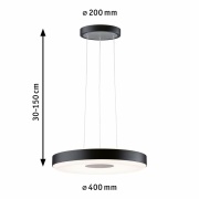 LED Pendelleuchte Puric Pane Smart Home ZigBee 2700K 1200lm 11W Schwarz/Grau dimmbar Pendellänge einstellbar