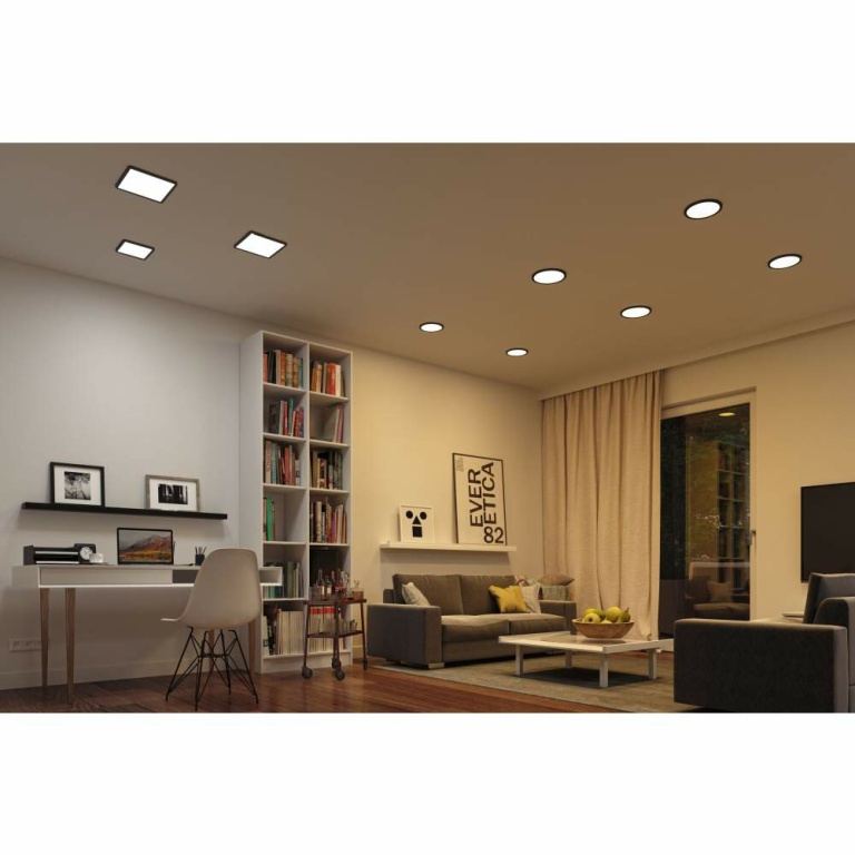 Paulmann VariFit LED Einbaupanel Smart Home Zigbee Areo IP44 eckig 230x230mm Tunable White Schwarz dimmbar