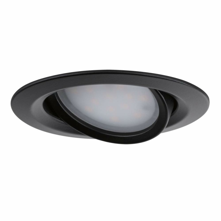 Paulmann LED Einbauleuchte Nova Plus Coin Basisset schwenkbar IP65 rund 93mm 30° Coin 3x6W 3x470lm 230V dimmbar 2700K Schwarz matt