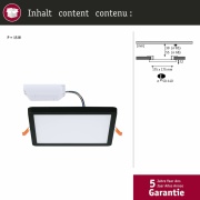 VariFit LED Einbaupanel Dim to Warm Areo IP44 eckig 175x175mm 2000 - 4000K Schwarz dimmbar