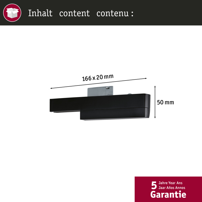 Paulmann URail Schienenadapter Spot-Adapter Zigbee Schwarz matt max. 50W