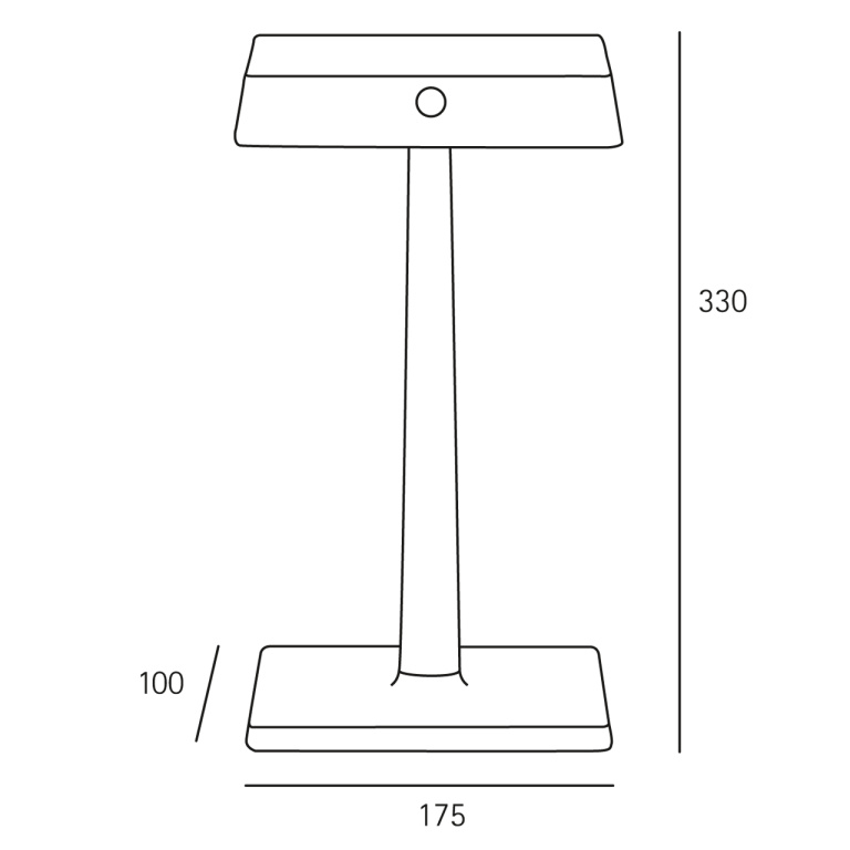 SIGOR Sigor Nuindie CHARGE Akku-Tischleuchte schwarz LED eckig 2700K IP54 dimmbar Easy-Connect Qi-Ladefunktion