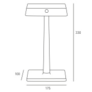 Sigor Nuindie CHARGE Akku-Tischleuchte schwarz LED eckig 2700K IP54 dimmbar Easy-Connect Qi-Ladefunktion