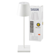 Sigor Nuindie Akku-Tischleuchte  schneeweiß LED rund 380mm IP54 dimmbar Flex-Mood Easy-Connect