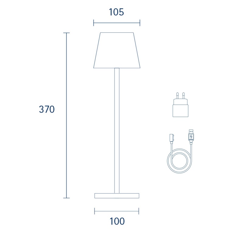 SIGOR Sigor Nuindie Akku-Tischleuchte  weiß LED eckig 380mm IP54 dimmbar Flex-Mood Easy-Connect