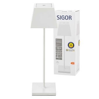 Sigor Nuindie Akku-Tischleuchte schwarz LED eckig | Lampen1a
