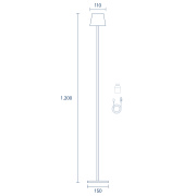 Sigor Nuindie Akku-Stehlampe  schwarz LED rund 1200mm IP54 dimmbar Flex-Mood Easy-Connect