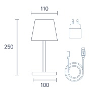 Sigor Nuindie mini Akku-Tischleuchte grün LED rund 250mm IP54 dimmbar Flex-Mood Easy-Connect