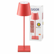 Sigor Nuindie Akku-Tischleuchte  rot LED rund 380mm IP54 dimmbar Flex-Mood Easy-Connect