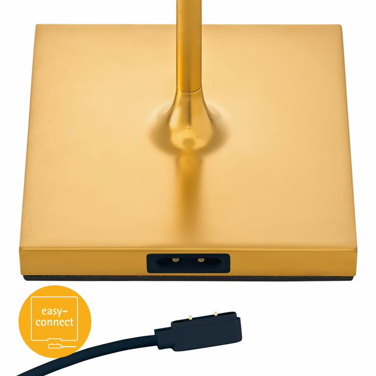 SIGOR Sigor Nuindie Akku-Tischleuchte gold LED rund 380mm IP54 dimmbar Flex-Mood Easy-Connect