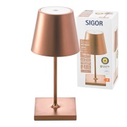 Sigor Nuindie Akku-Tischleuchte mini bronze LED rund 250mm IP54 dimmbar Flex-Mood Easy-Connect