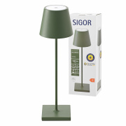 Sigor Nuindie Akku-Tischleuchte  Tannengrün LED rund 380mm IP54 dimmbar Flex-Mood Easy-Connect