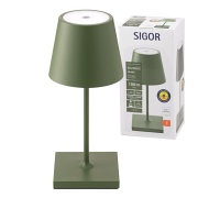 Sigor Nuindie Akku-Tischleuchte mini Tannengrün LED rund 250mm IP54 dimmbar Flex-Mood Easy-Connect