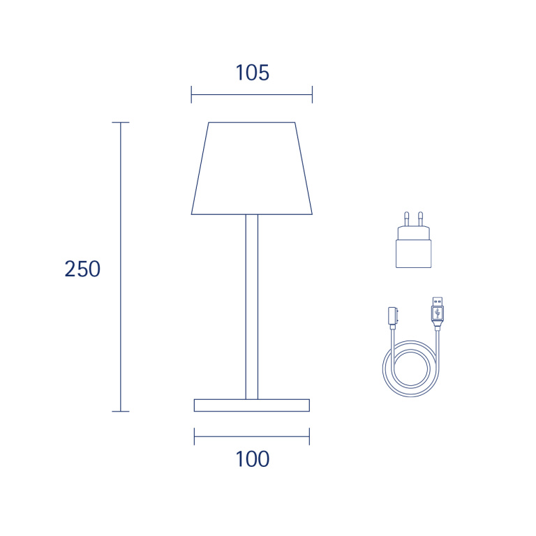 SIGOR Sigor Nuindie mini Akku-Tischleuchte Schneeweiß LED eckig 250mm IP54 dimmbar Flex-Mood Easy-Connect