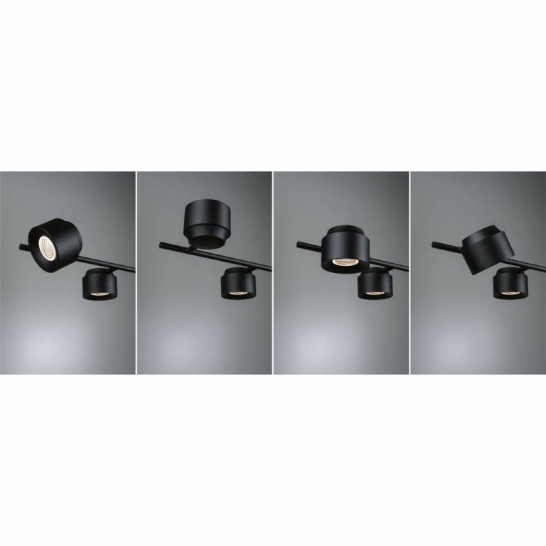 Paulmann LED Pendelleuchte Puric Pane 4,5W 6-flammig Schwarz dimmbar mit 3-Step-Dim Pendelhöhe einstellbar