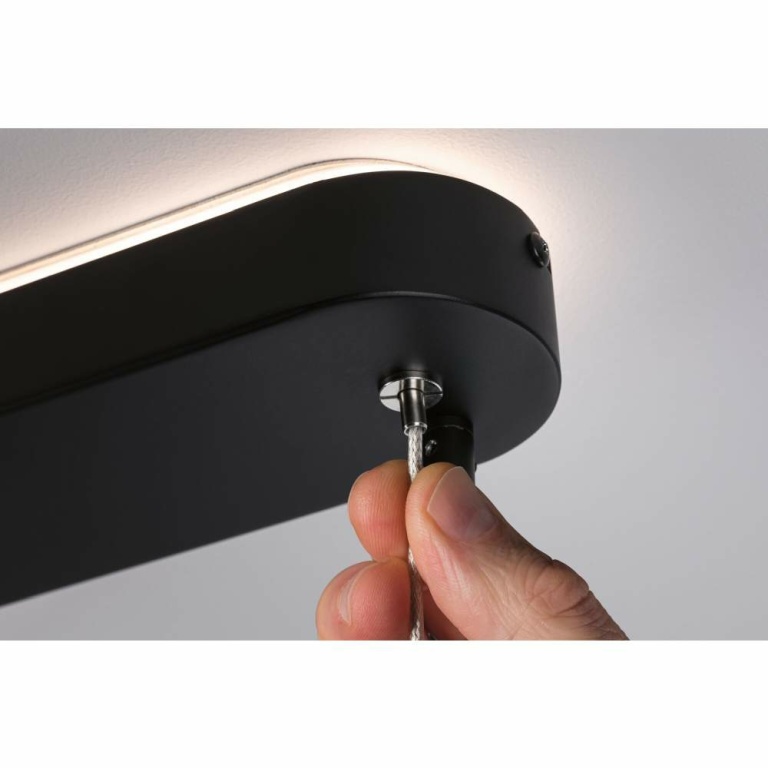 Paulmann LED Pendelleuchte Puric Pane Smart Home ZigBee 6W 6-flammig Schwarz Backlight Technik dimmbar Pendellänge einstellbar