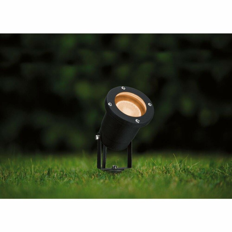 Paulmann LED Gartenstrahler Goldlicht insektenfreundlich IP65 rund 92mm 2200K 4,3W 320lm 230V  Schwarz Metall