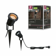 LED Gartenstrahler Goldlicht insektenfreundlich IP65 rund 92mm 2200K 4,3W 320lm 230V  Schwarz Metall