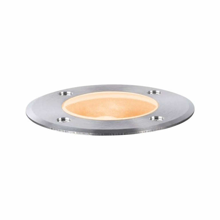 Paulmann LED Bodeneinbauleuchte Goldlicht insektenfreundlich IP65  110mm 2200K 4,3W 320lm 230V Edelstahl gebürstet Edelstahl#Kunststoff