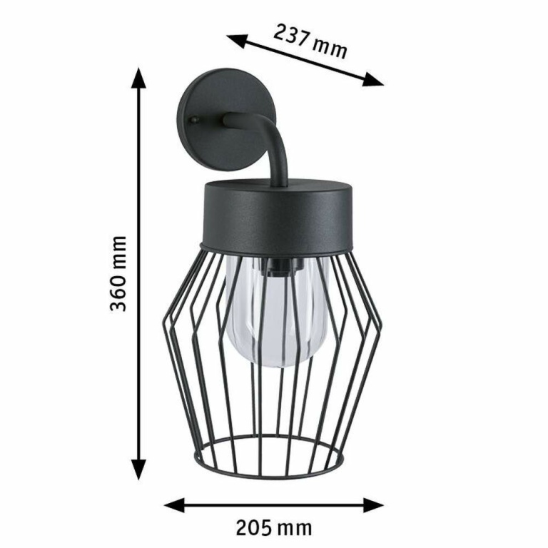 Paulmann Außenwandleuchte Lanka  seewasserresistent IP44  205x237mm  max. 40W  230V  Anthrazit Aluminium