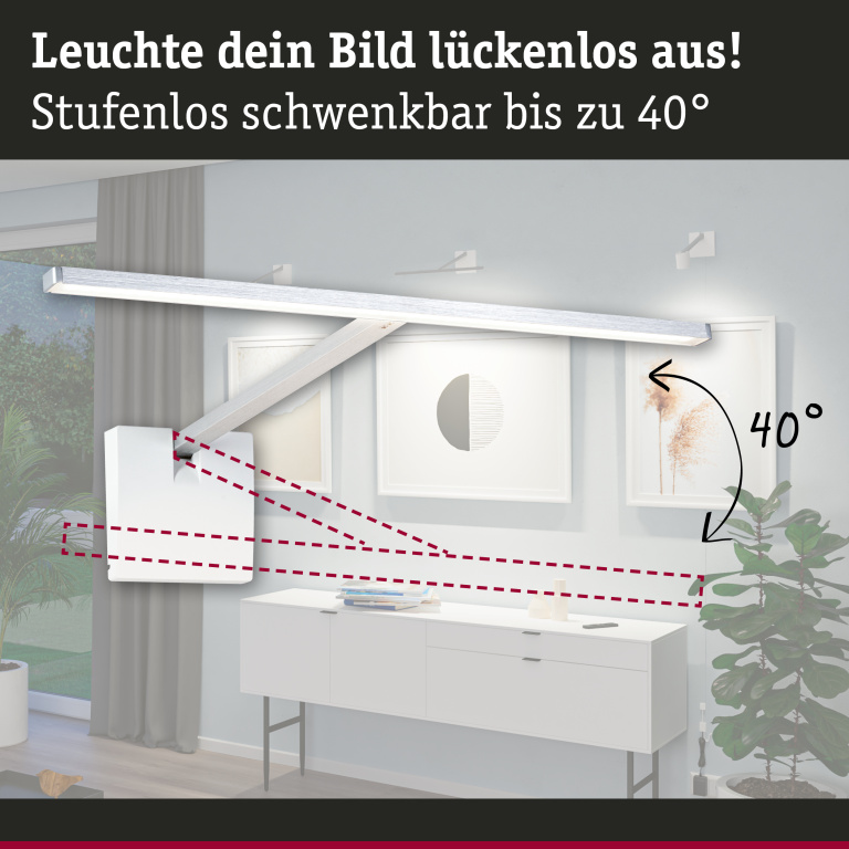 Paulmann LED Bilderleuchte Xana Komplettset 2700K 420lm 230/24V 5,5W dimmbar Alu gebürstet