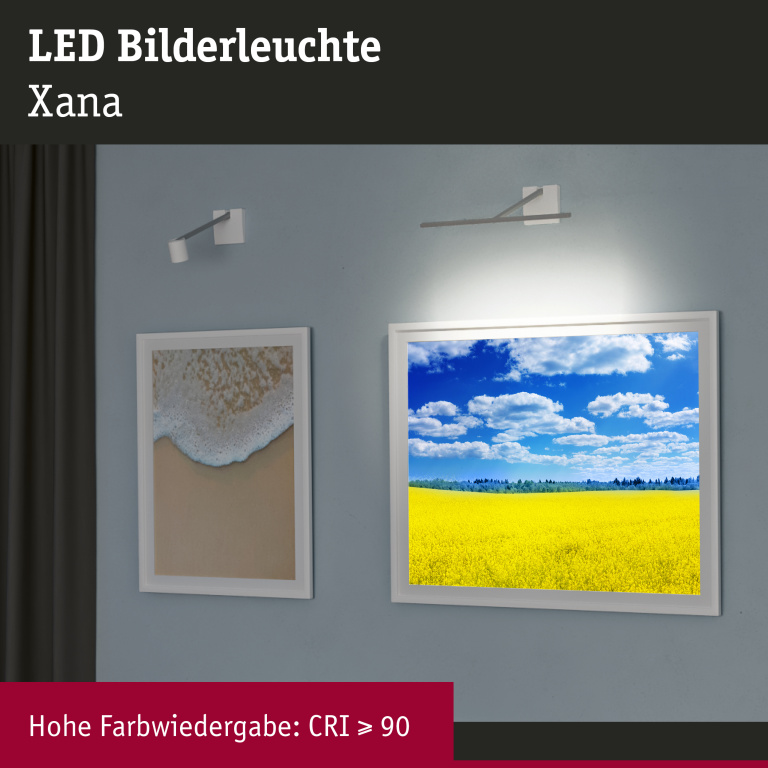 Paulmann LED Bilderleuchte Xana Komplettset 2700K 420lm 230/24V 5,5W dimmbar Alu gebürstet