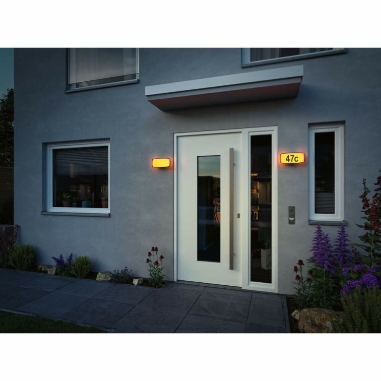 Paulmann LED Hausnummernleuchte Smart Home Zigbee Sheera Dämmerungssensor  insektenfreundlich IP44  276x73mm Tunable Warm 6,5W 430lm 230V  Anthrazit