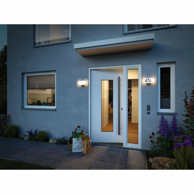 Paulmann LED Hausnummernleuchte Smart Home Zigbee Sheera Dämmerungssensor  insektenfreundlich IP44  276x73mm Tunable Warm 6,5W 430lm 230V  Anthrazit