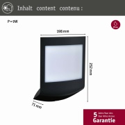 LED Außenwandleuchte 3-Step-Dim Padea Dämmerungssensor  insektenfreundlich IP44  198x71mm Tunable Warm 8,2W 550lm 230V  Anthrazit Kunststoff