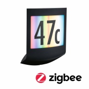 LED Außenwandleuchte Smart Home Zigbee Padea Dämmerungssensor  insektenfreundlich IP44  198x71mm RGBW+ 8,2W 550lm 230V  Anthrazit Kunststoff