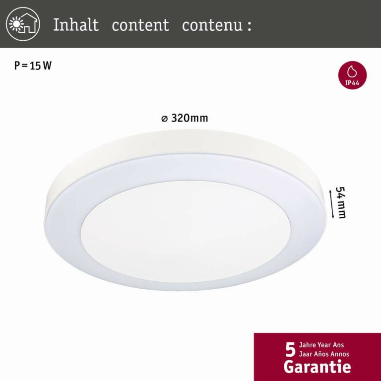 Paulmann LED Deckenleuchte ZigBee Smart Home Circula rund weiß Bewegungsmelder & Dämmerungssensor IP44 880lm 3000K 230V Tunable Warm insektenfreundlich