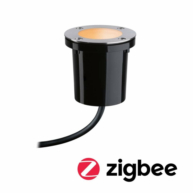 Paulmann Plug & Shine LED Bodeneinbauleuchte Smart Home Zigbee 1m Einzelspot  IP65 Tunable White 4,6W   Schwarz#Edelstahl