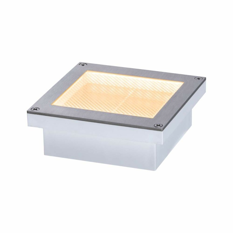 Paulmann LED Bodeneinbauleuchte Smart Home Zigbee Brick  insektenfreundlich IP67 eckig  2200 - 3000K 1W 18lm 230V Edelstahl Edelstahl