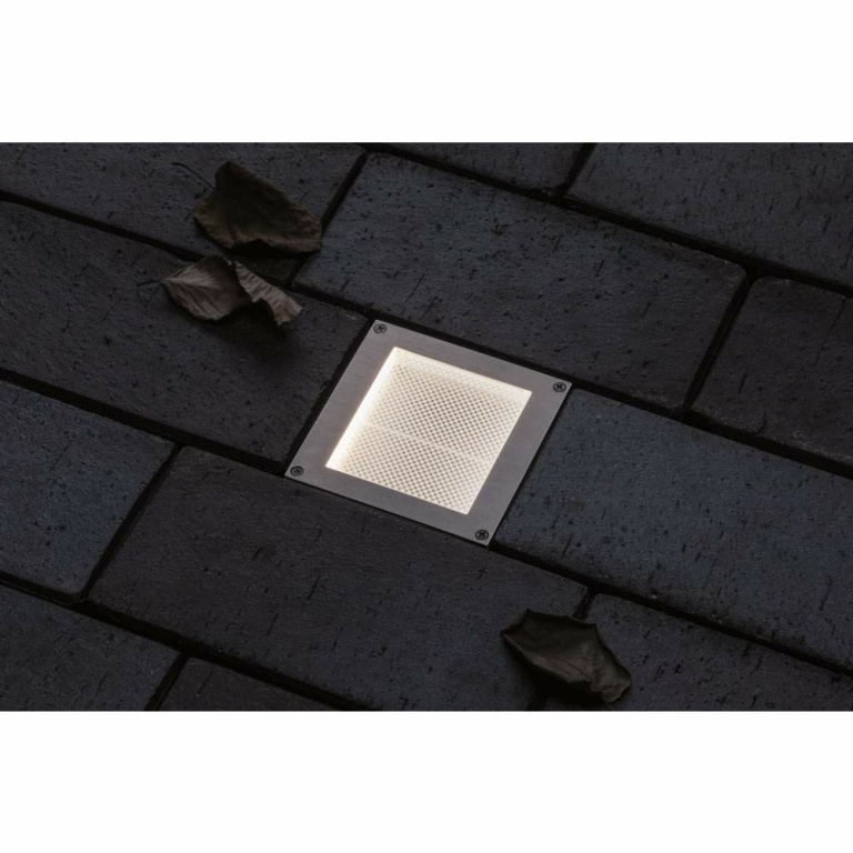 Paulmann LED Bodeneinbauleuchte Smart Home Zigbee Brick  insektenfreundlich IP67 eckig  2200 - 3000K 1W 18lm 230V Edelstahl Edelstahl