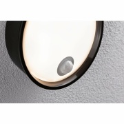 LED Außenwandleuchte Platomo schwarz rund mit Bewegungsmelder IP44 1200lm 3000K seewasserresistent (LED fest verbaut)