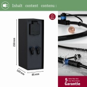 Plug & Shine Steckdosensäule Rio  IP44 Anthrazit