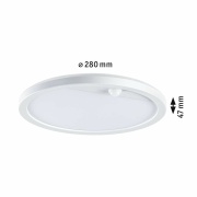 LED Außenwandleuchte Lamina weiß rund mit Backlight und Bewegungsmelder IP44 14W 1150lm Tunable Warm 230V