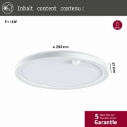 LED Außenwandleuchte Lamina weiß rund mit Backlight und Bewegungsmelder IP44 14W 1150lm Tunable Warm 230V