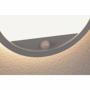 LED Außenwandleuchte Lamina weiß rund mit Backlight und Bewegungsmelder IP44 14W 1150lm Tunable Warm 230V