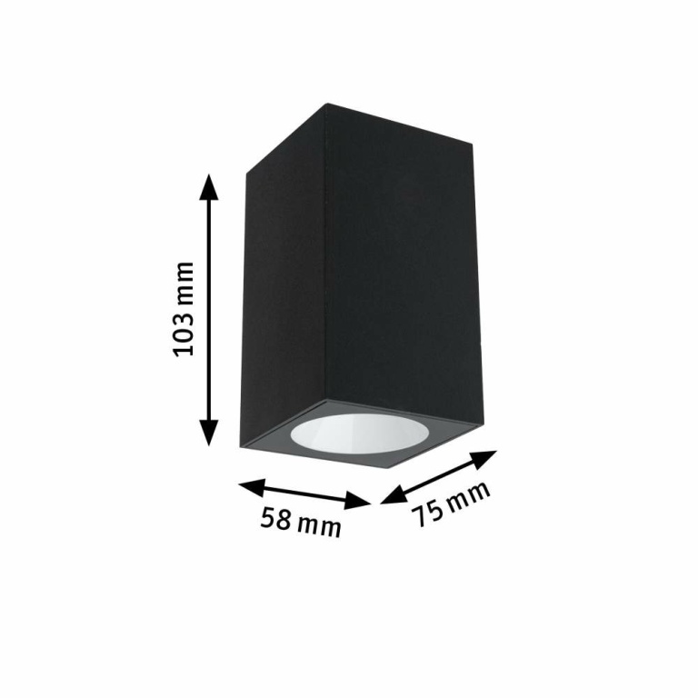 Paulmann LED Außenwandleuchte Flame insektenfreundlich IP44 eckig 58x103mm 2200K 4W 265lm 230V 75° Anthrazit Metall