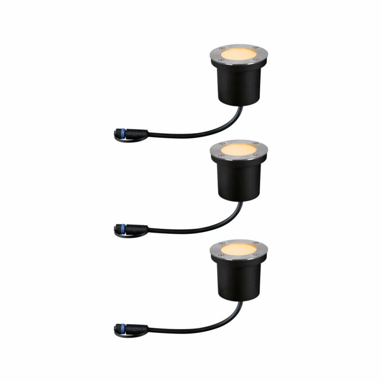 Paulmann Plug & Shine LED Bodeneinbauleuchte Floor Basisset  IP67 2200K 3x4,5W   Anthrazit