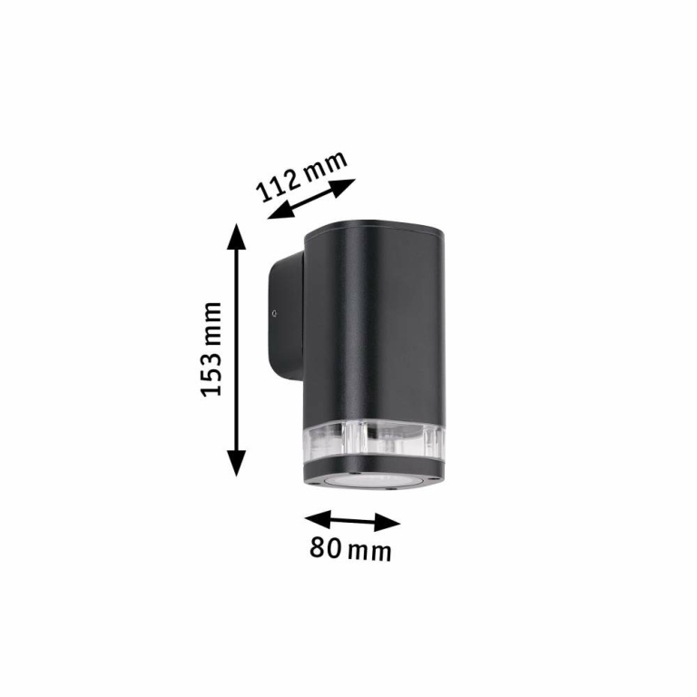 Paulmann Außenwandleuchte Colum anthrazit IP44 GU10 max. 20W seewasserresistent