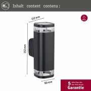 Außenwandleuchte Colum anthrazit zweifacher Lichtaustritt IP44 GU10 max. 20W seewasserresistent